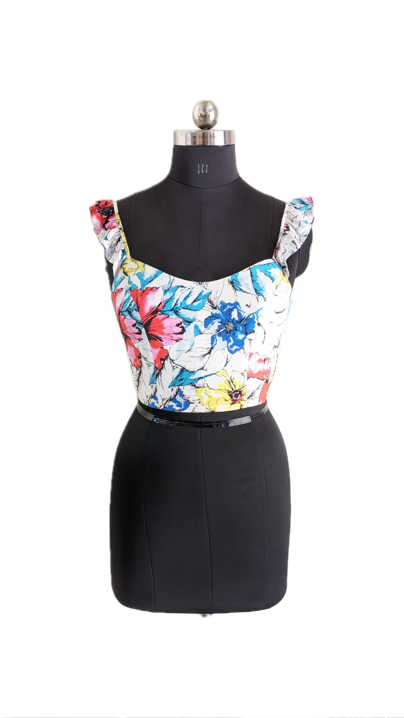 Bardot Floral Print Crop Top