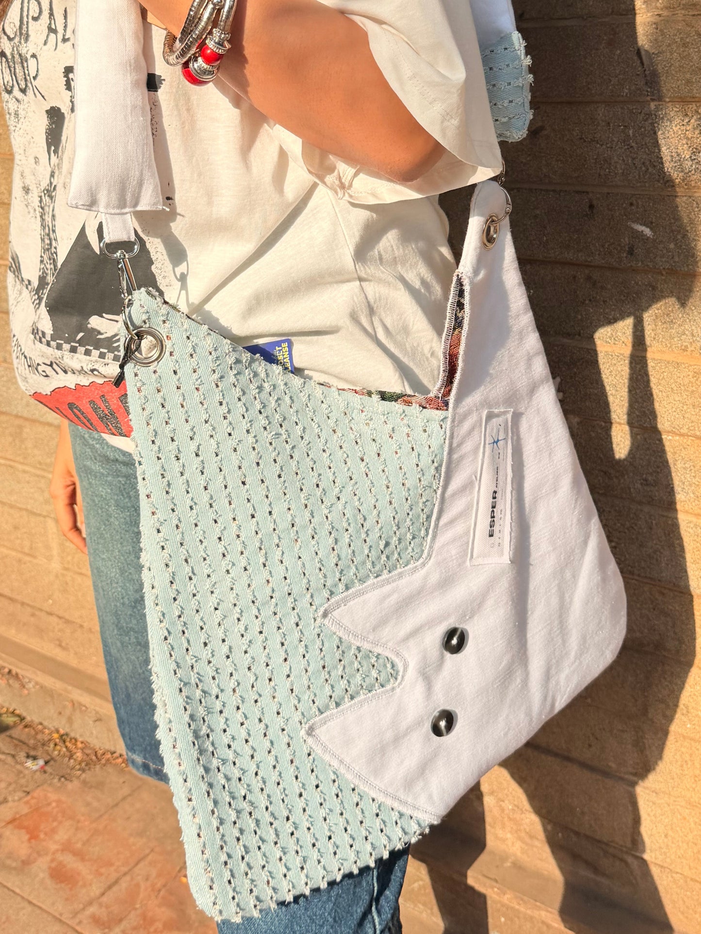 Denim Whiskers Bag with Bow!
