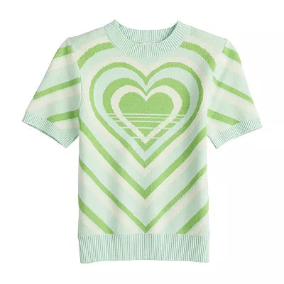 SO Green Heart Sweater