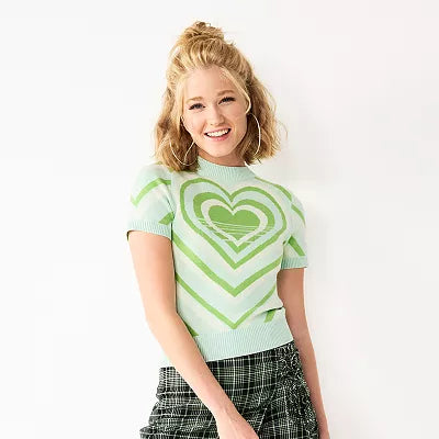 SO Green Heart Sweater
