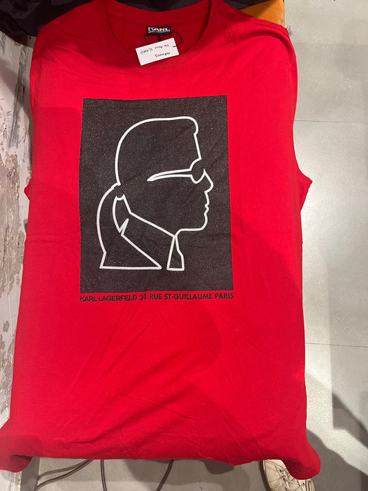 Karl Lagerfeld Red Glitter Tee