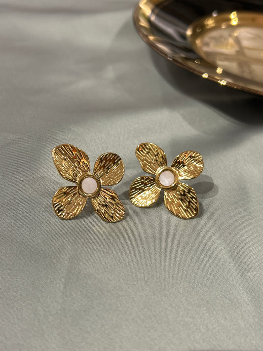 Textured Floral Earrings