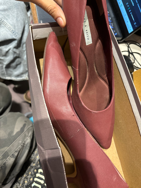 Maroon Charles and Keith heels