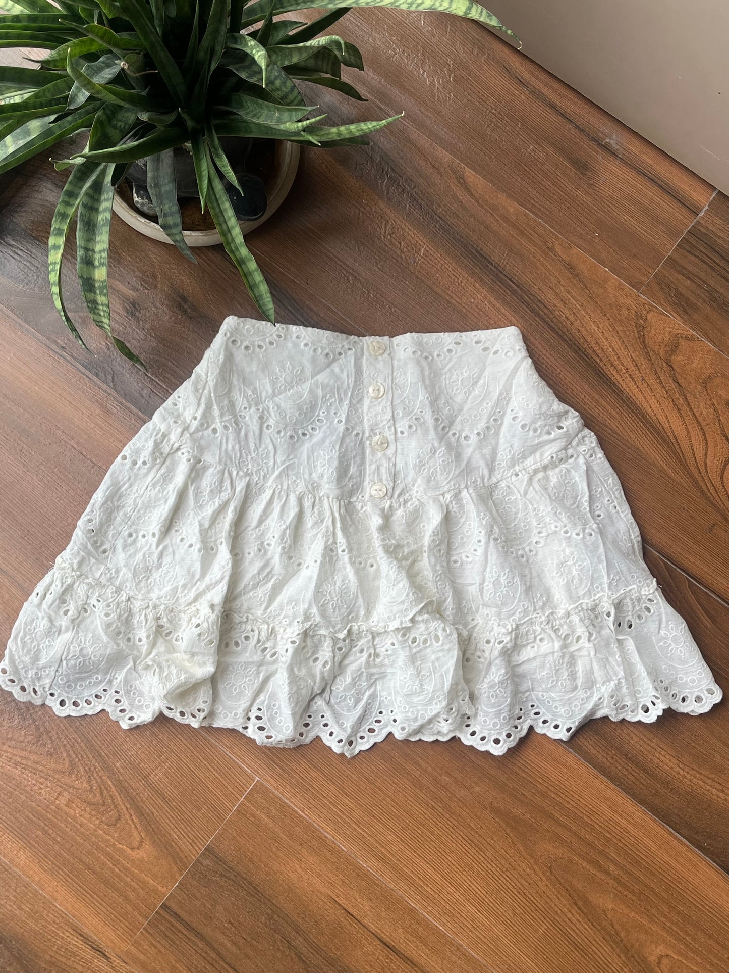 White Flared Skirt