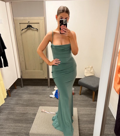 House of CB- Green Slip dress