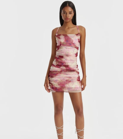 Open Back Mesh Cami Dress