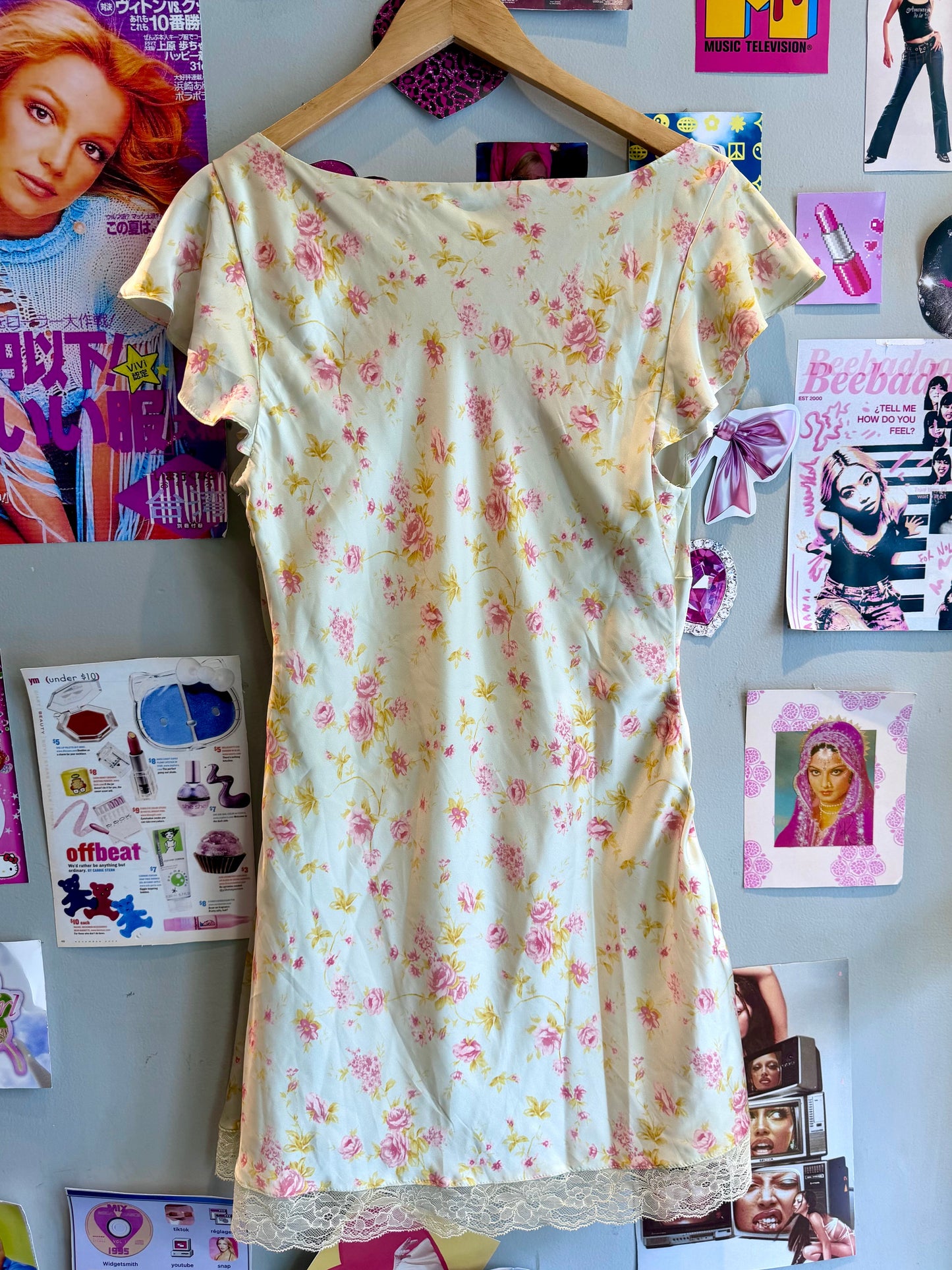 ZARA Floral Satin Short Dress