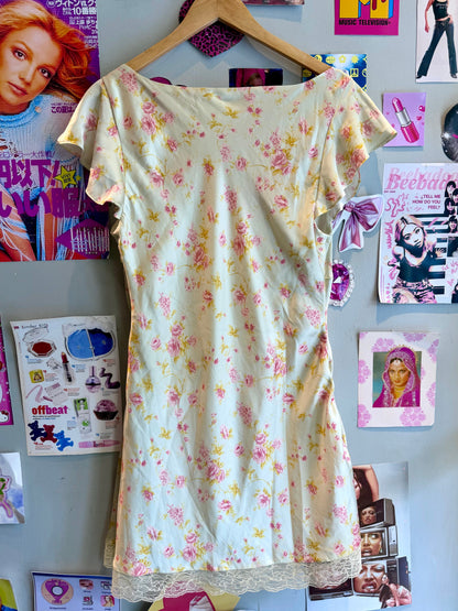 ZARA Floral Satin Short Dress