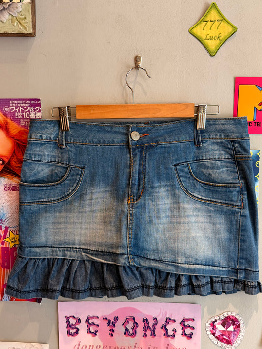 Denim Frilly Skirt