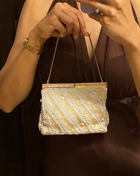 1920s Mother of Pearl & Sequin Evening Purse