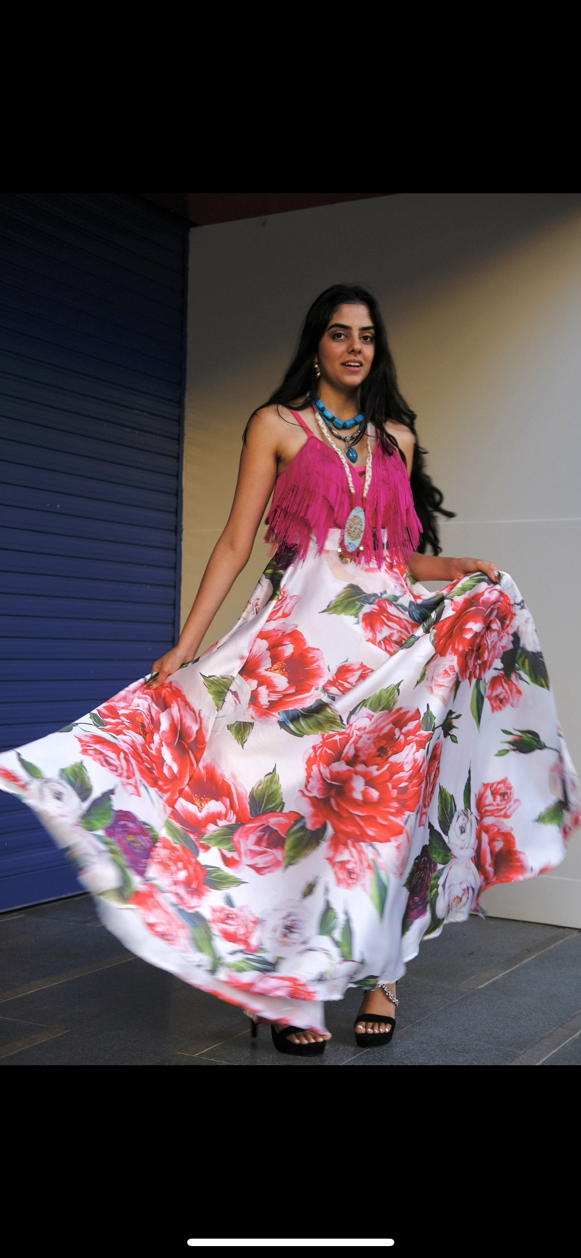 FLORAL PRINTED WRAP SKIRT