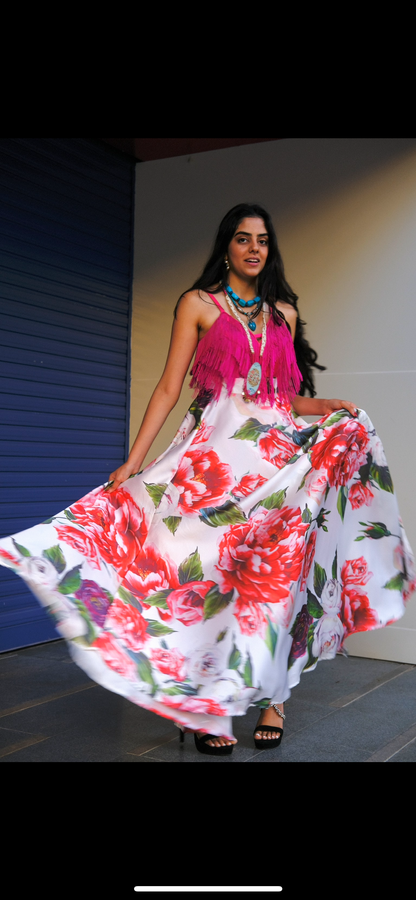 FLORAL PRINTED WRAP SKIRT