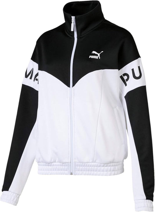 Puma White & Black Regular Fit Sports Jacket