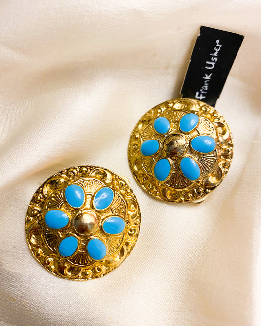 Turquoise Blue Clip On Earrings