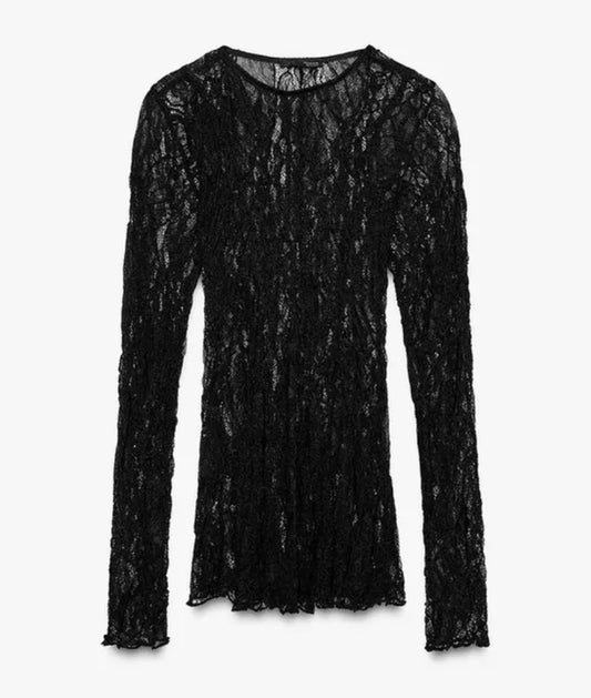 Zara Black Lace Top