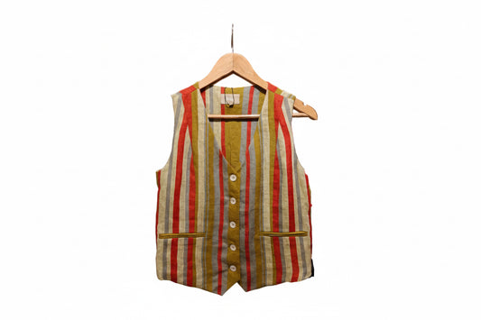 સફેદ Striped Co-ord Set