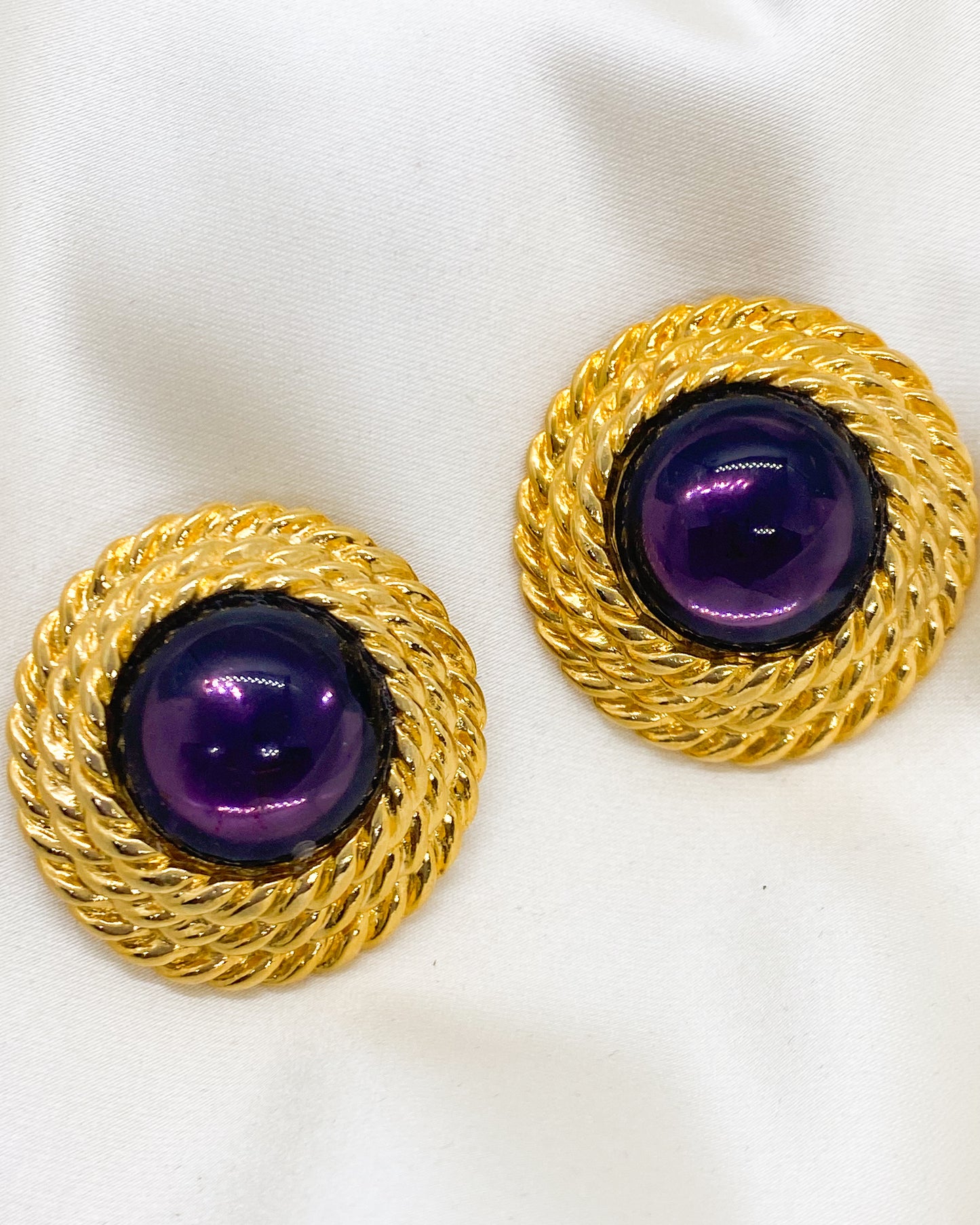 Vintage Purple Pearl Earrings