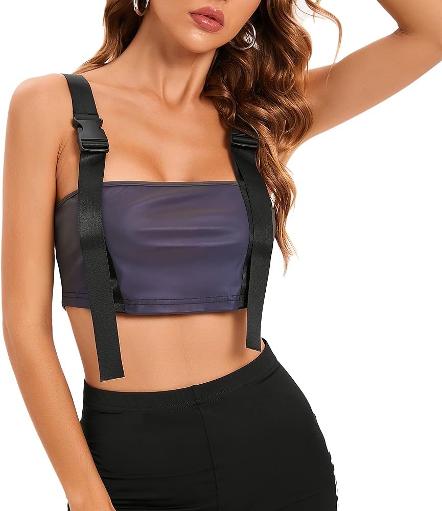 Reflective Buckle Crop Top