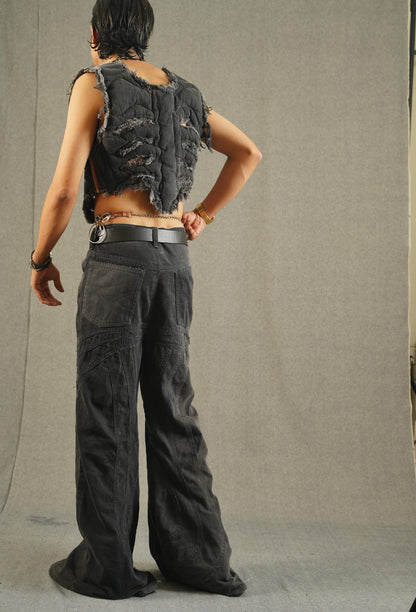 Goth Black Flare Jeans