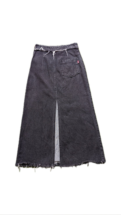 Black Denim Long Skirt