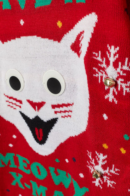 White a cat Christmas Sweater