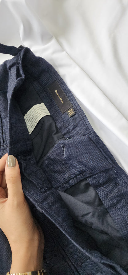 Massimo Dutti Blue Checked Blazer