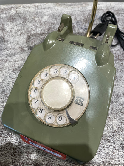 80s Rotary Phone Lamp (Olive)