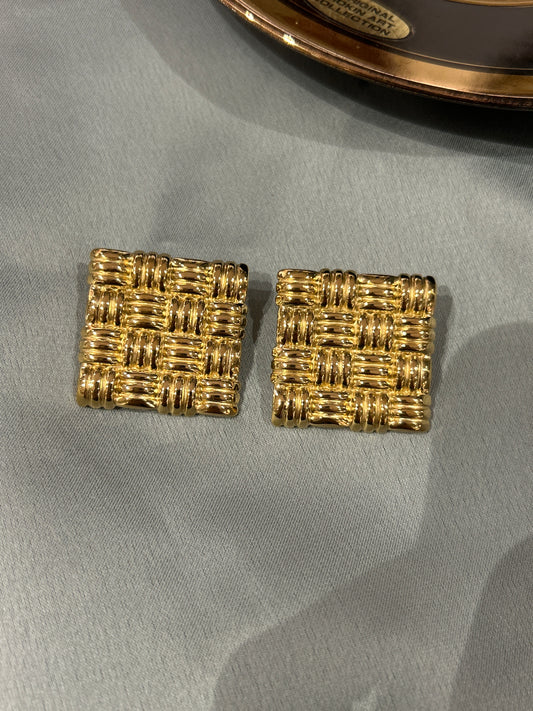 Square Textured Earrings