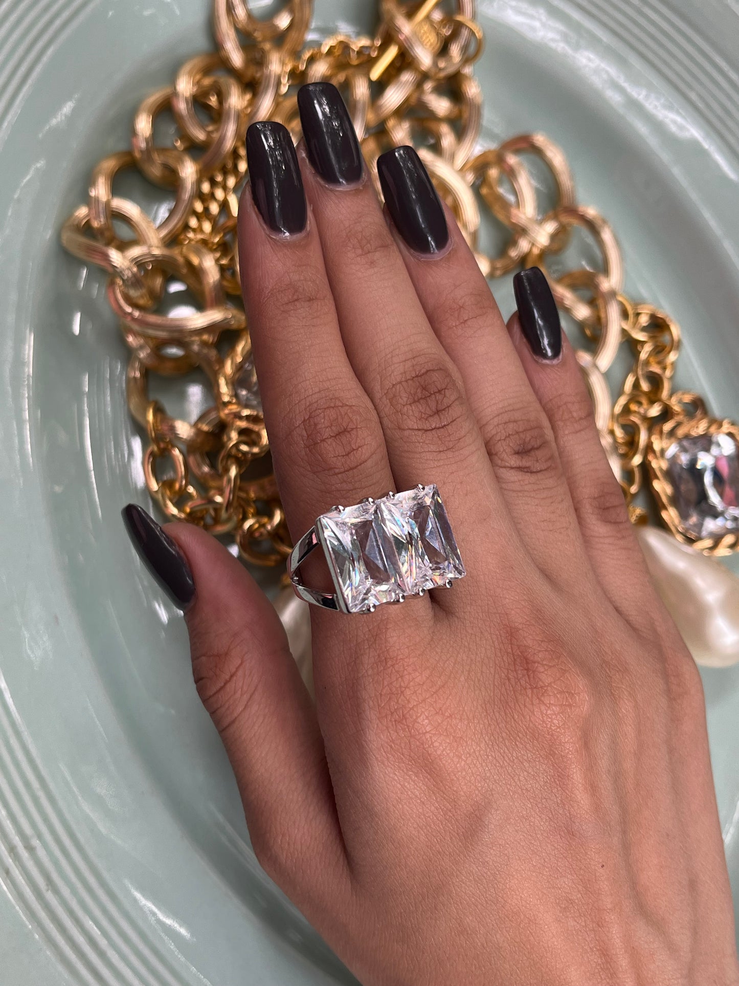 Cubic Zirconia Estate Ring