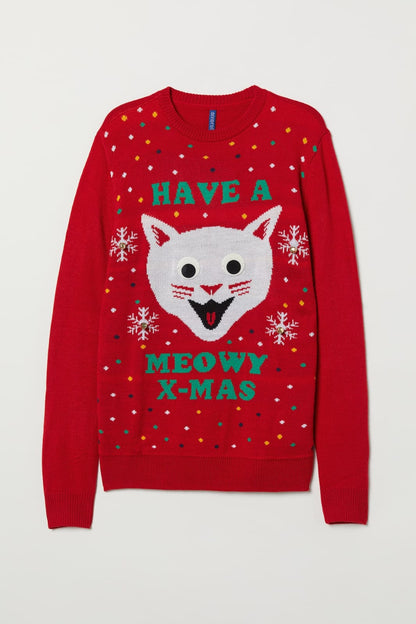 White a cat Christmas Sweater