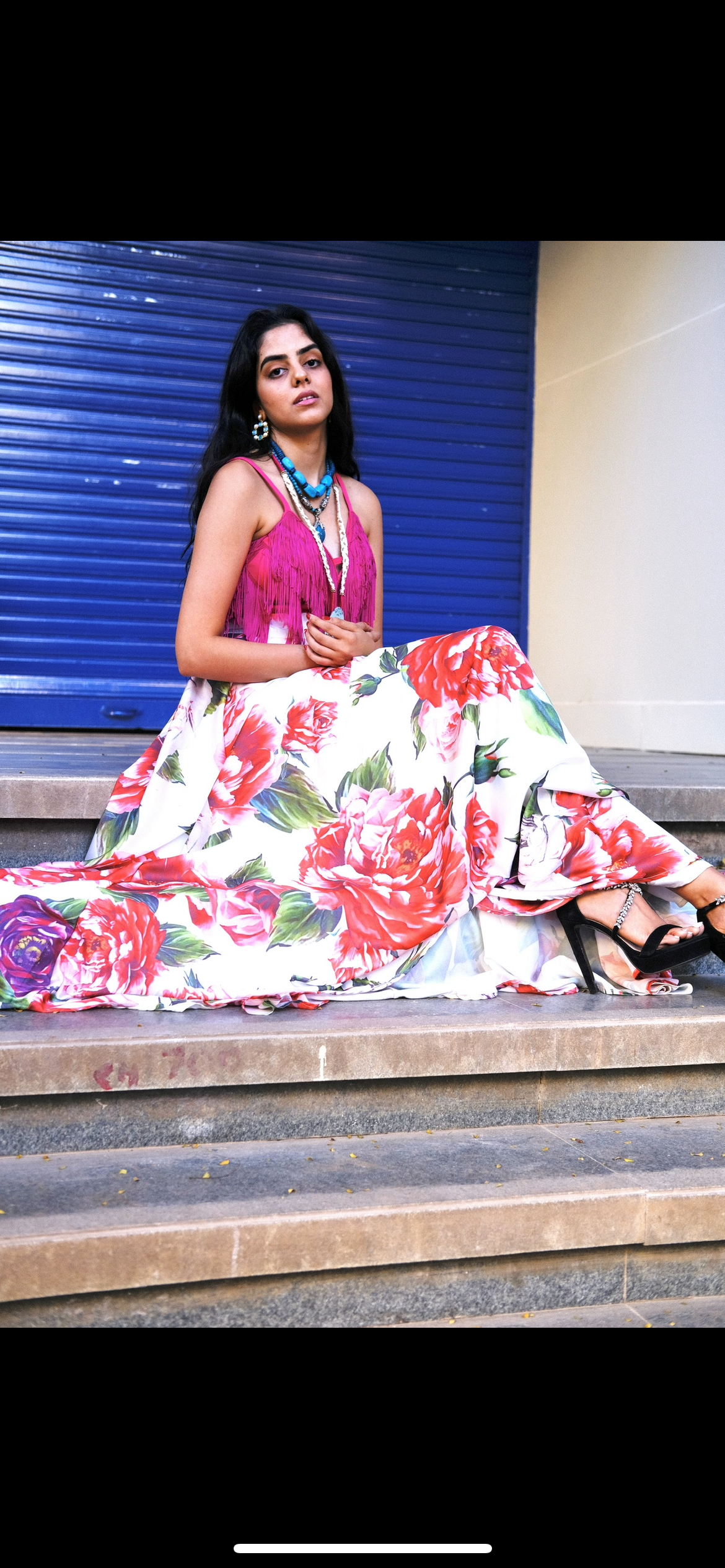 FLORAL PRINTED WRAP SKIRT