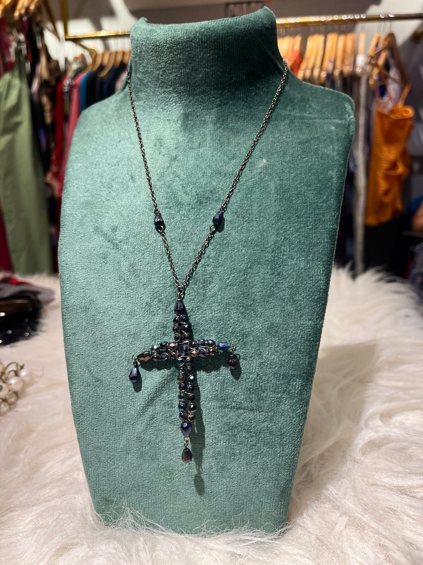 Onyx Cross Necklace
