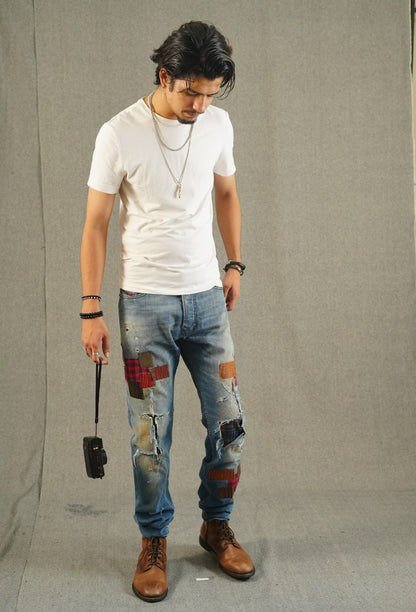 Reconstructed Patchwork Jeans