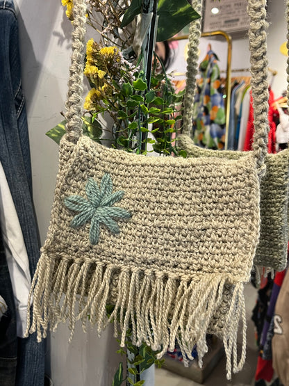 Beige Breeze Crochet Sling Bag