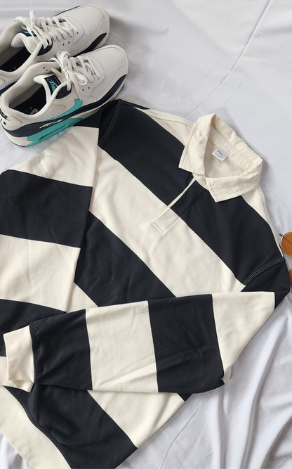 Zara Striped Polo Sweatshirt