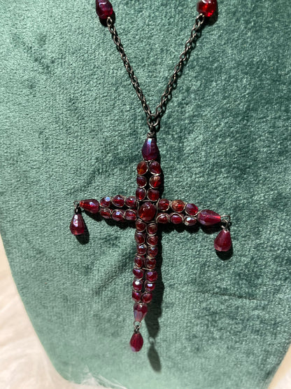 Ruby Cross Necklace