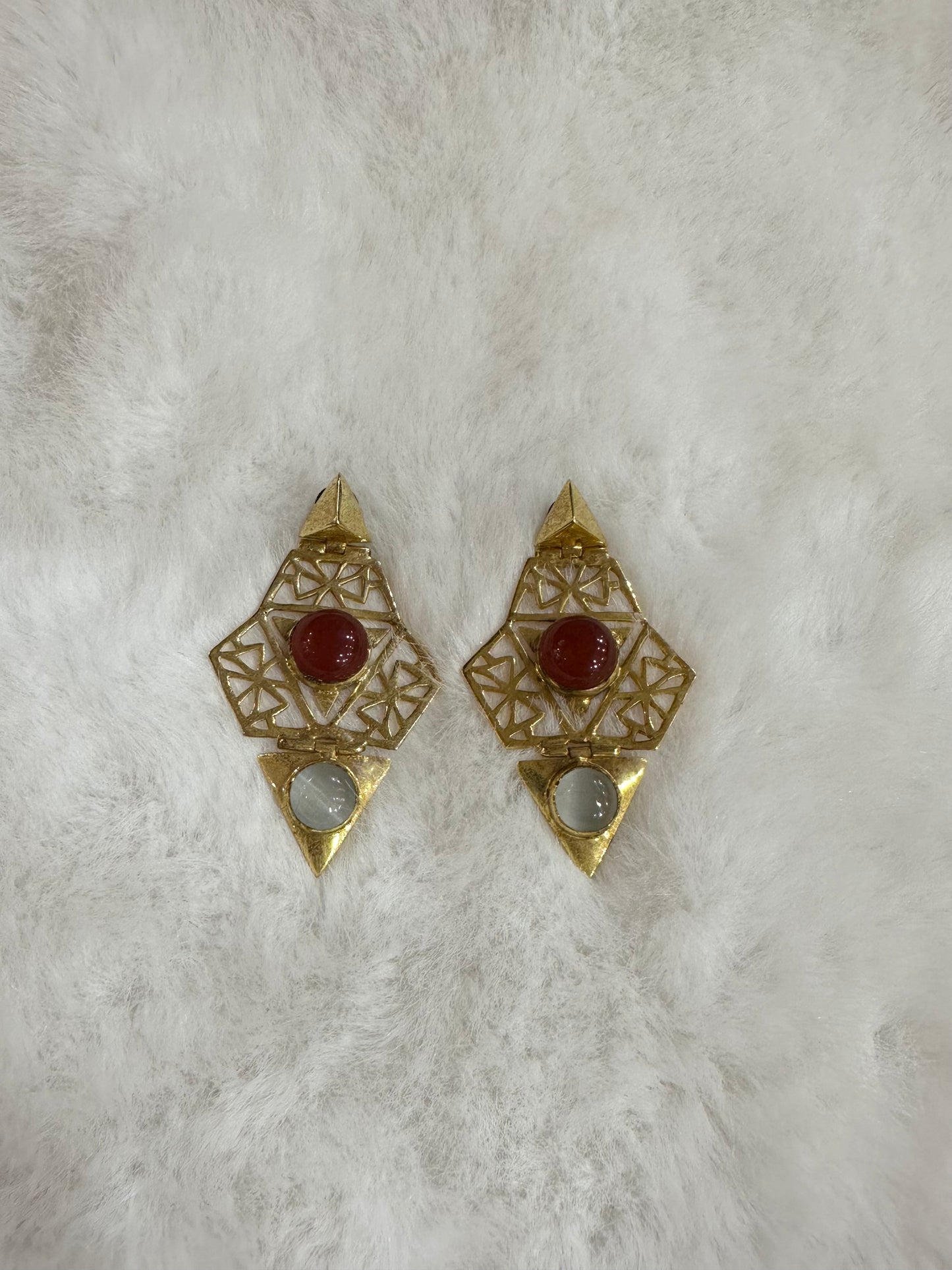 Vintage Red Stone Earrings