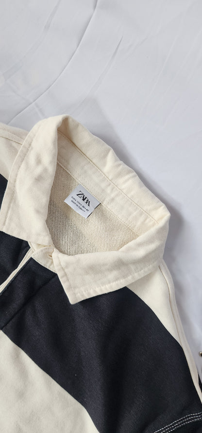 Zara Striped Polo Sweatshirt