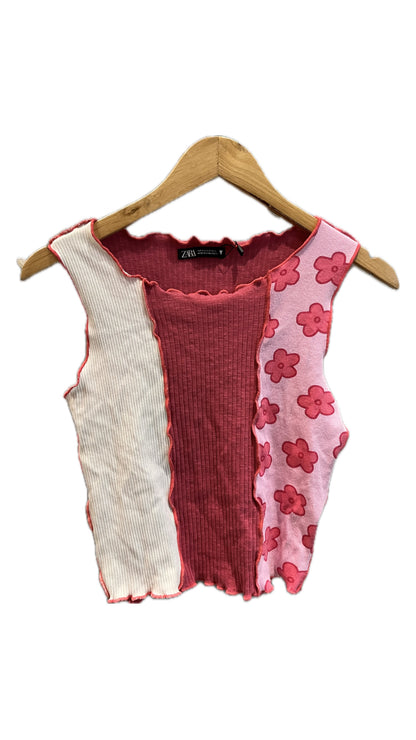 zara pink flower top