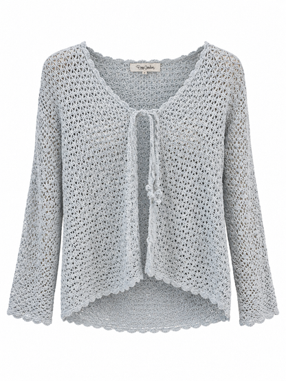 Y2K Powder Blue Crochet Cardigan