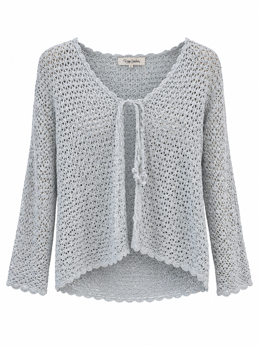 Y2K Powder Blue Crochet Cardigan