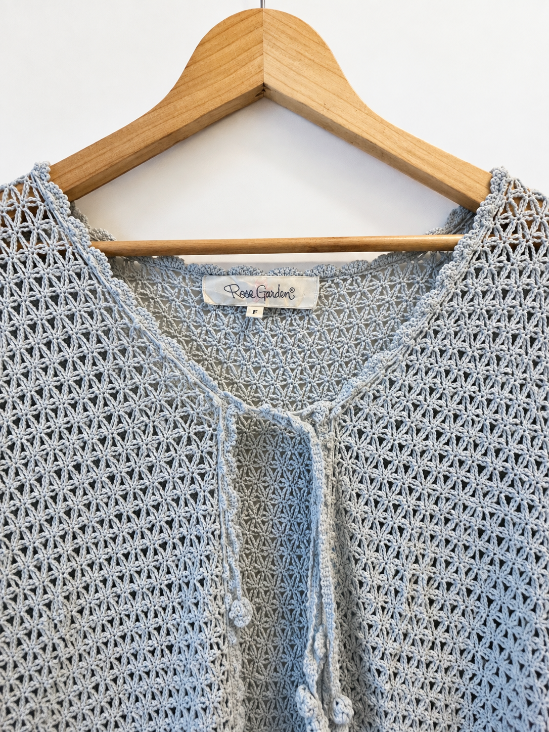 Y2K Powder Blue Crochet Cardigan