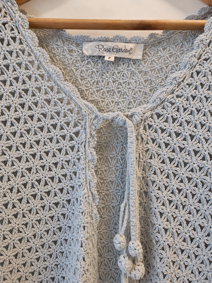 Y2K Powder Blue Crochet Cardigan