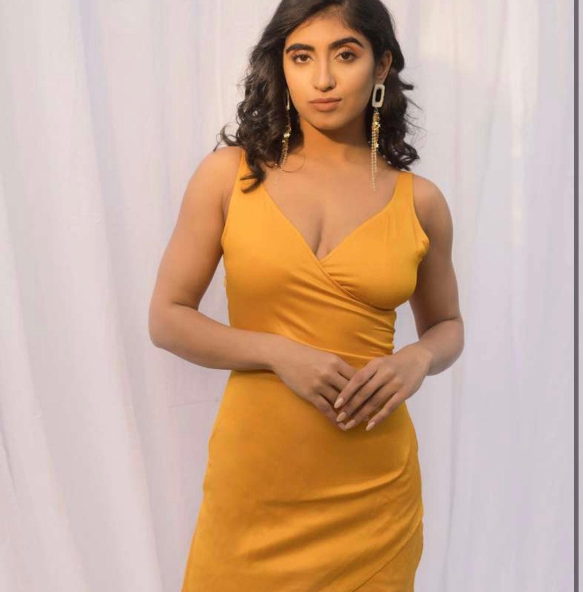 Lea V-Neck Sleeveless Satin Wrap Dress