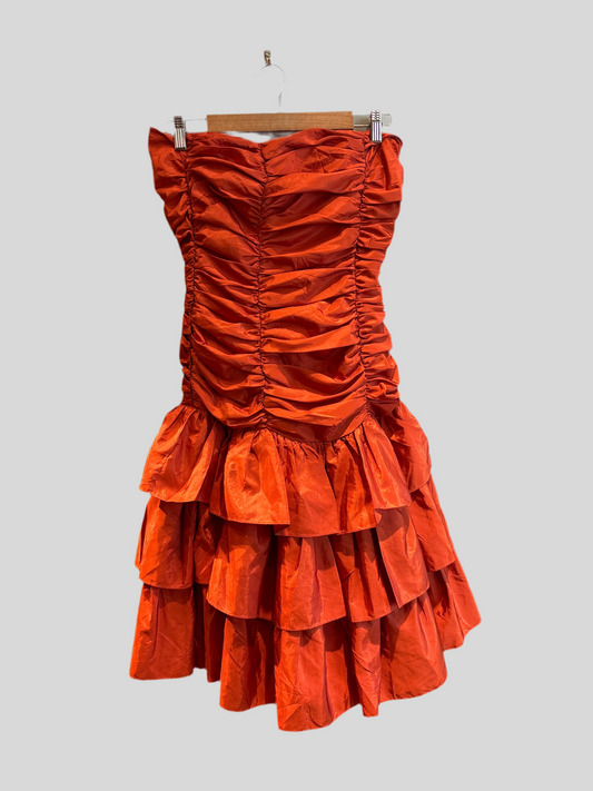Blacky Orange Corset Frill Dress