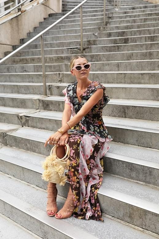 Asos Black Floral dress