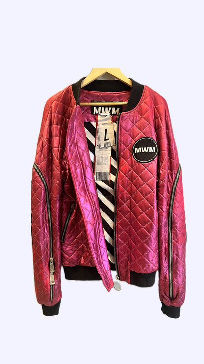 Mod Wave Movement Quilted Bomber