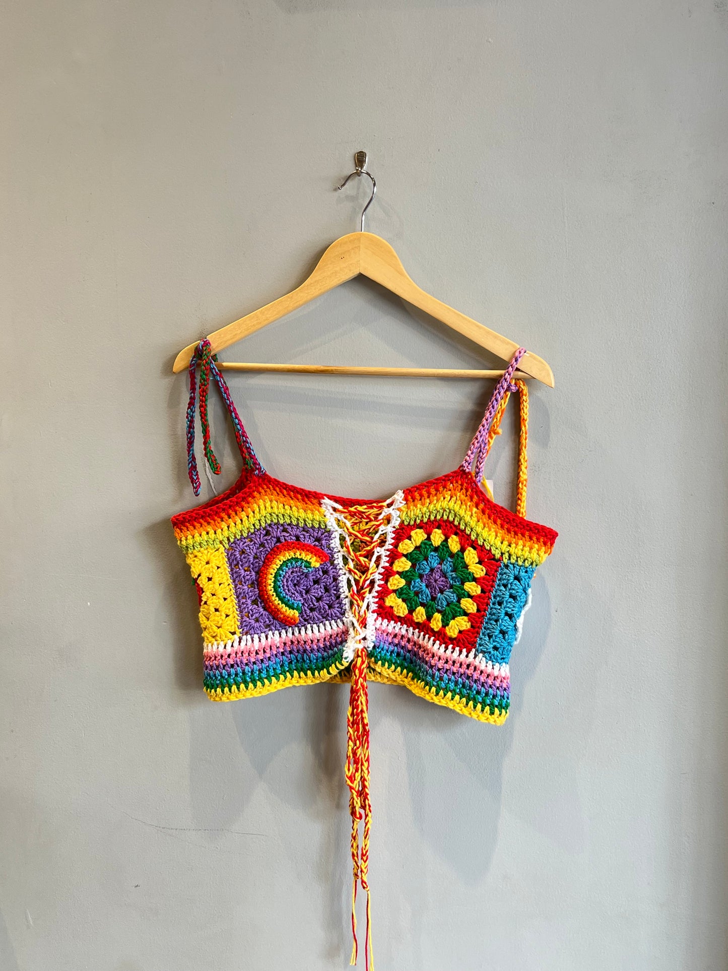 Rainbow Dreams Crochet Crop Top