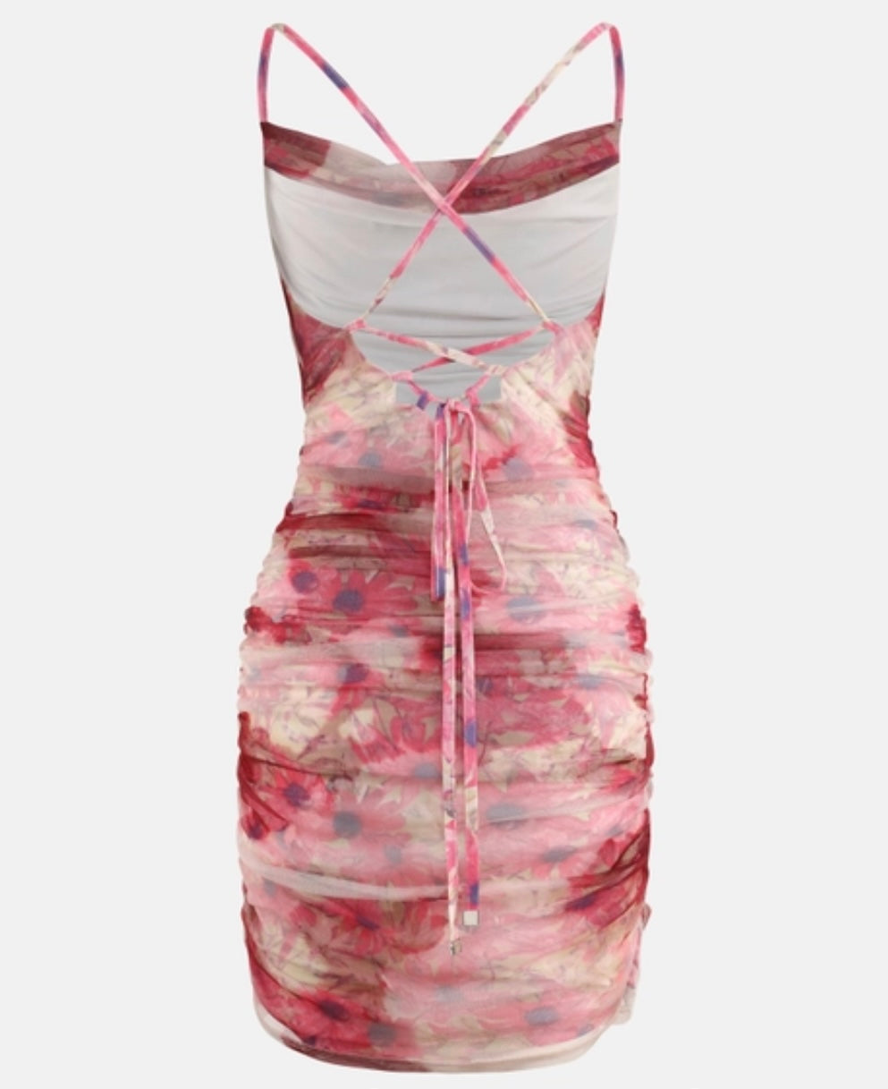 Open Back Mesh Cami Dress