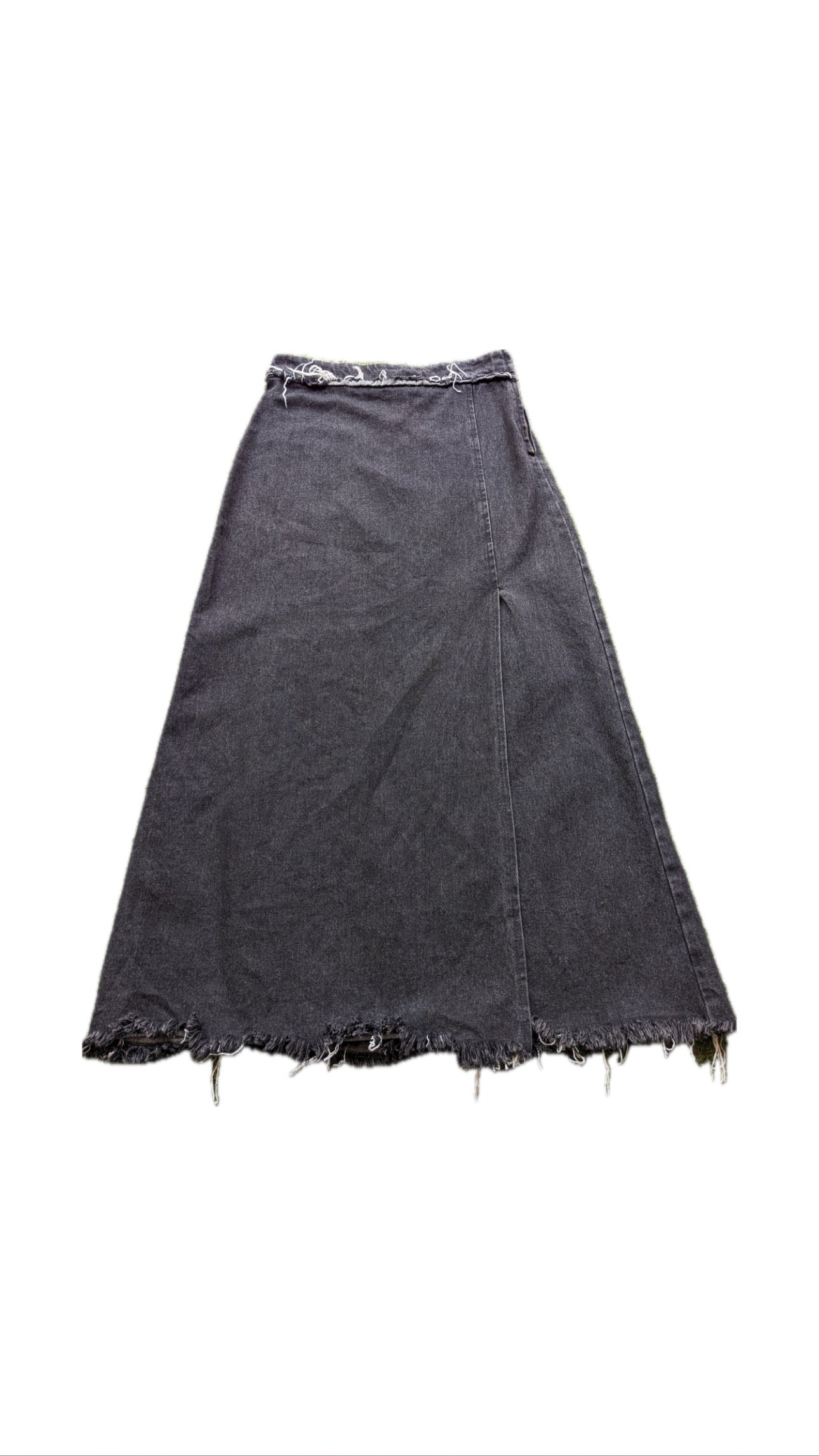 Black Denim Long Skirt